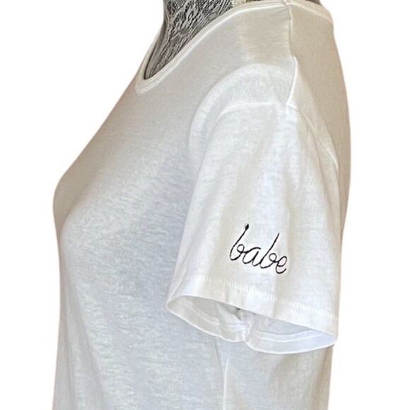 BHLDN Embroidered Babe Tee White Size Medium - Picture 4 of 7